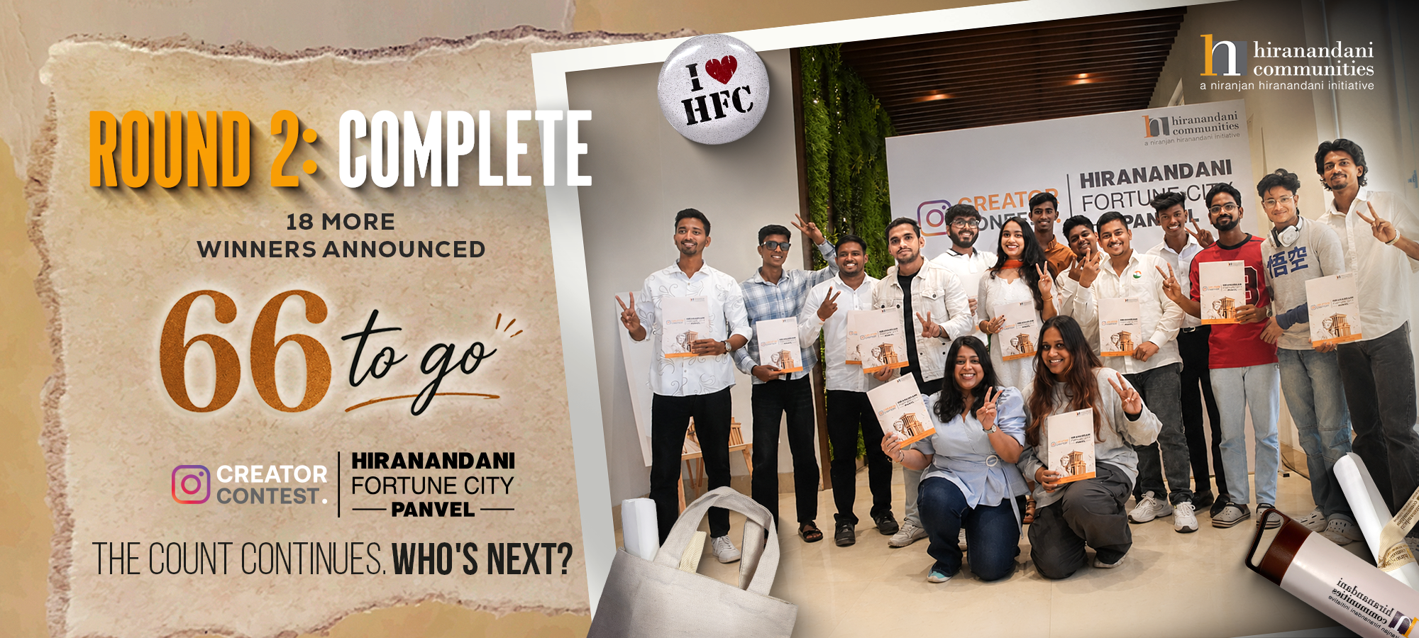 Hiranandani Fortune City contest winners announcement banner